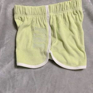 Victoria’s Secret PINK BEACH TERRY VARSITY SHORT Lime Green Small NWT